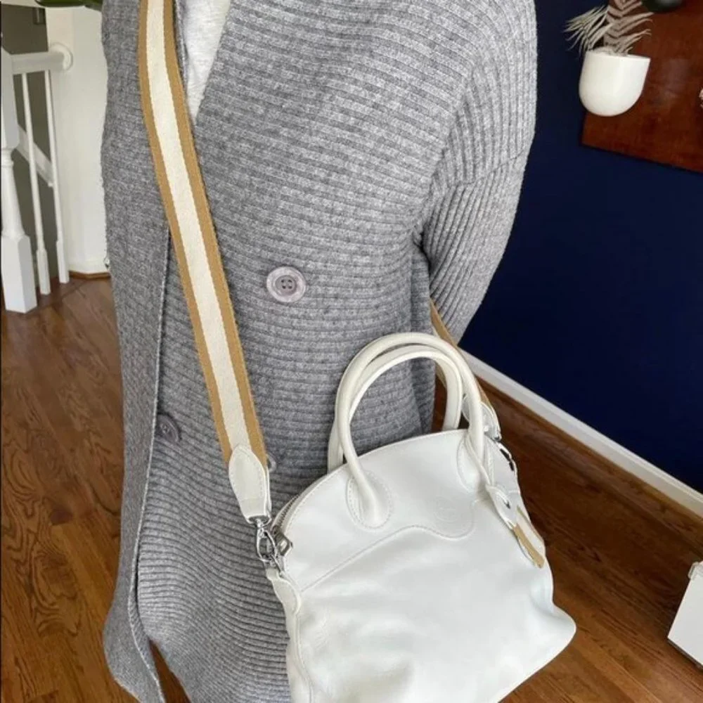 Longchamp Women's White Top Handle Lightweight Crossbody Tote Shoulder Bag - Picture 11 of 11